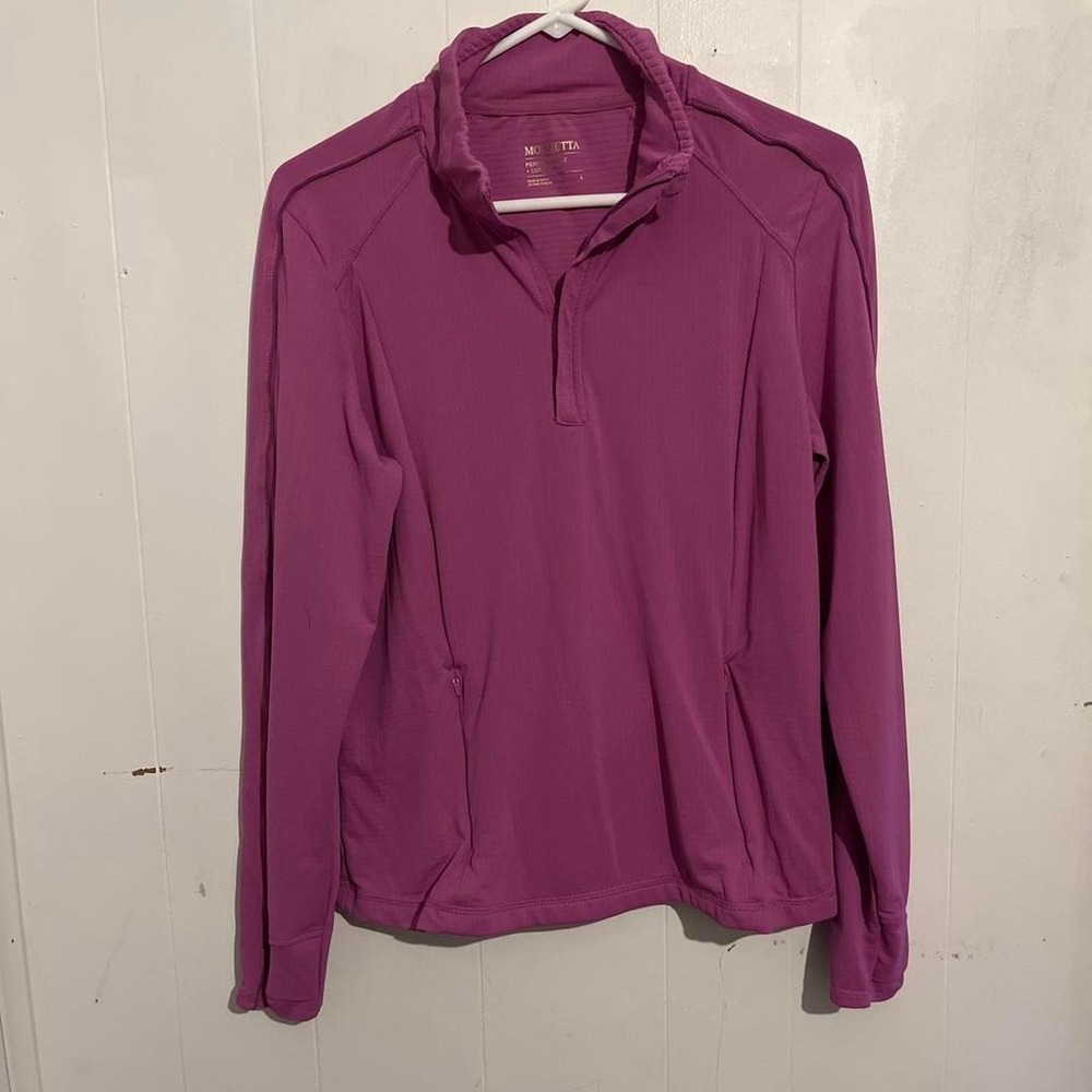 Purple long sleeve quarter zip sweatshirt